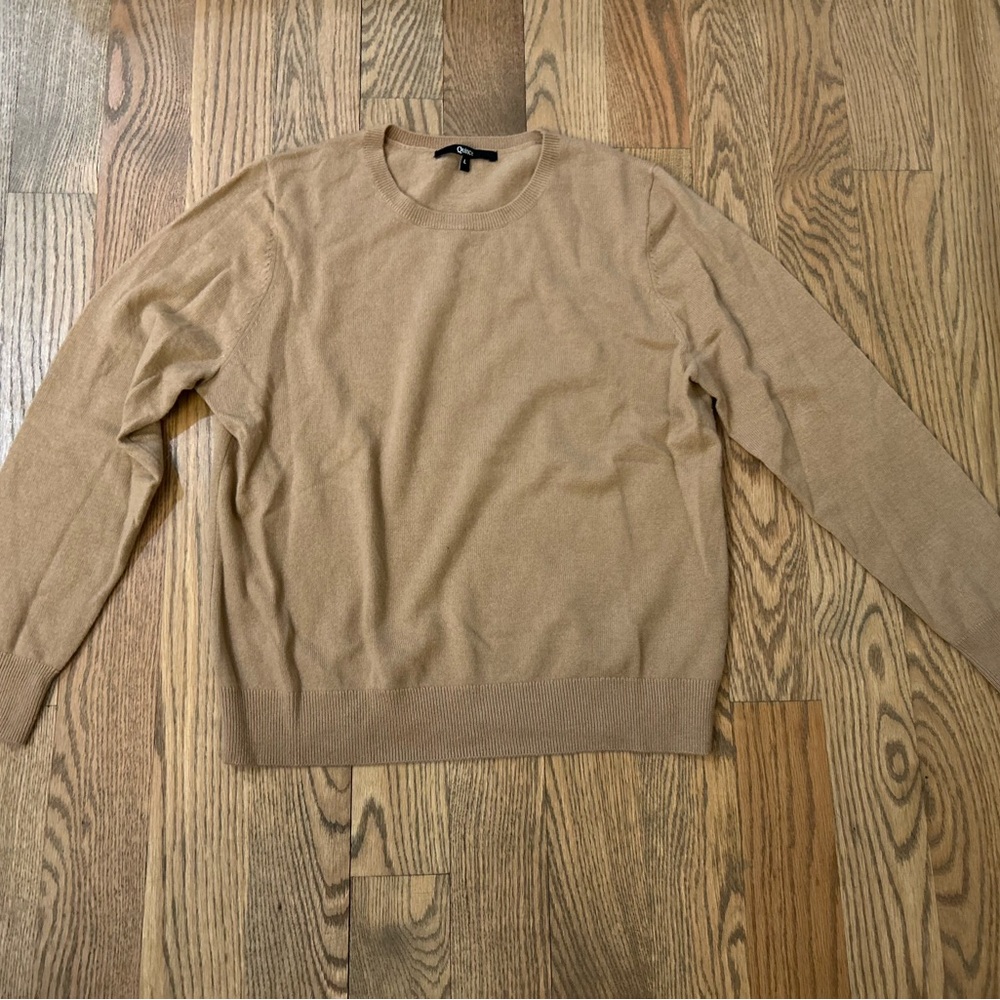 Quince Tan Crew Neck Sweater